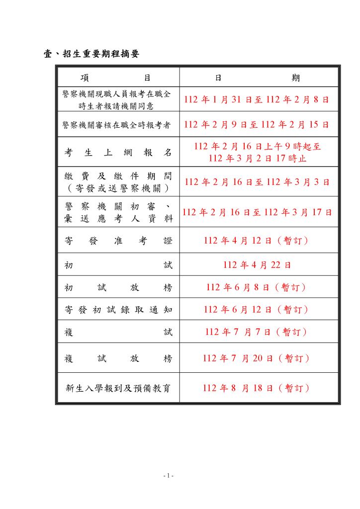 112年度警大研究所招生簡章 頁面 03